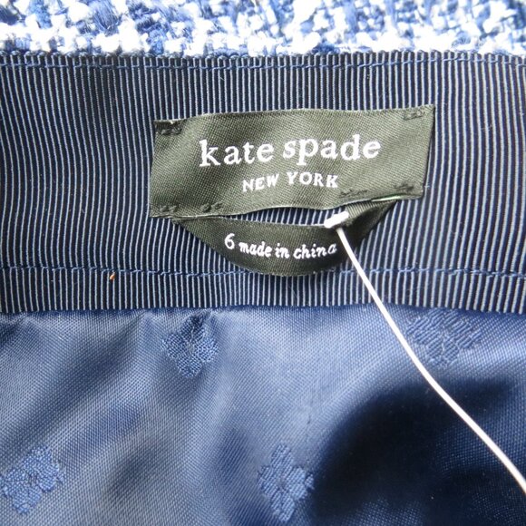 Kate Spade Blue Tweed Skirt NWOT Size 6 - Picture 5 of 10